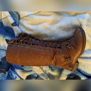 Knee high lace up boots